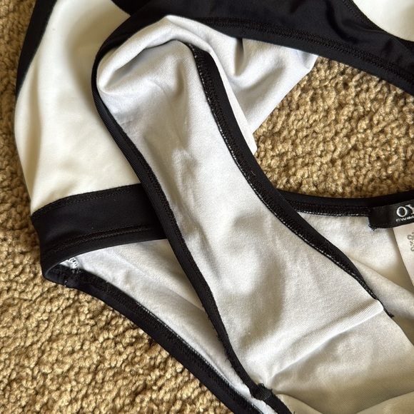 OYE Swimwear Rorschach Cut Out One Piece Swimsuit Black White - Picture 9 of 10